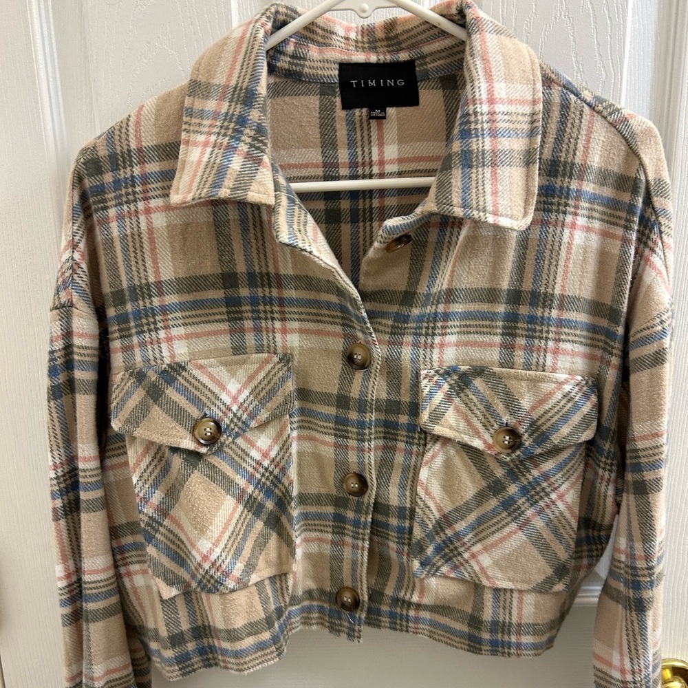 Crop Plaid Jacket